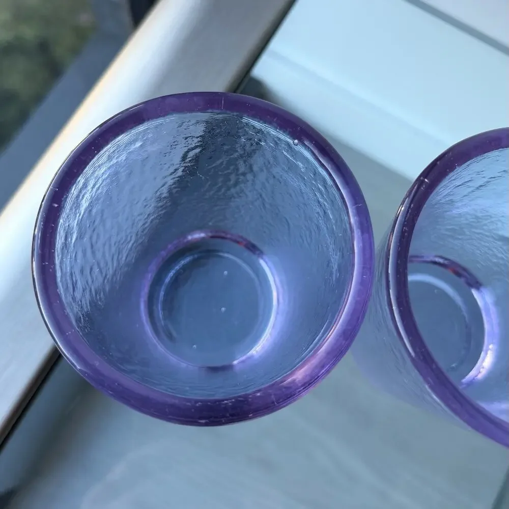Fire and Light Recycled Glass 12oz Tumbler Lavender Neodymium - 4 3/4” Set of 2